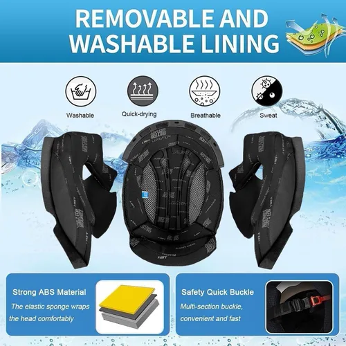 Vista 5 de Casco modular de motocicleta con Bluetooth abatible de cara completa aprobado por DOT FMVSS-218 con doble visera, multiventilación, diseño