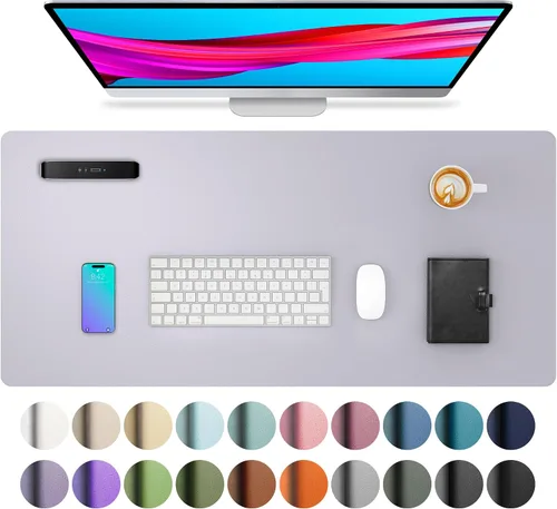 Vista 235 de Aothia - Protector de escritorio de cuero sintético grande, base antideslizante para mouse y superficie para escribir, impermeable, fácil de Agua