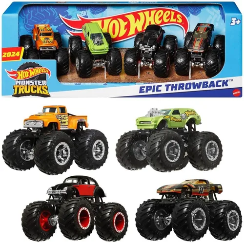 Vista 9 de Hot Wheels Monster Trucks Paquete de 2, Conjunto Demolition Doubles de 2 Vehículos de Juguete a Escala 1:64, para Niños y Coleccionistas