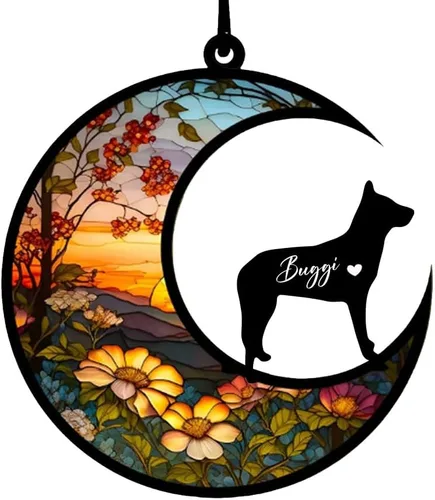 Vista 26 de Atrapasoles conmemorativos personalizados para perros Akita, nombre de perro personalizado, adorno de pérdida de perro, regalo para amantes