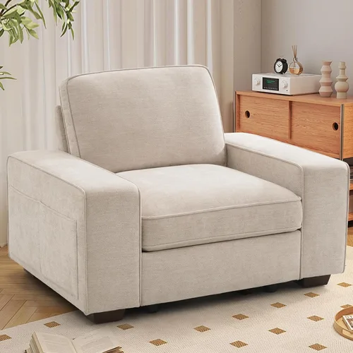 Vista 38 de TEKAMON - Sofá modular de 73" con almacenamiento en el asiento, sofá biplaza moderno de tela de chenilla para sala de estar, oficina, apartamento