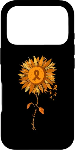Vista 30 de Funda para iPhone 17 con cinta naranja y girasol de conciencia sobre la leucemia