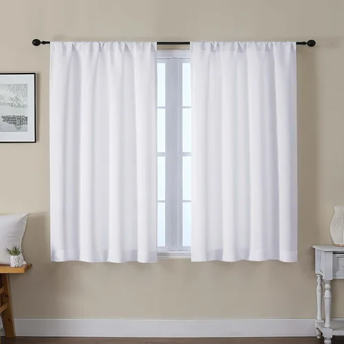 Vista 31 de Gwine Cortinas opacas para dormitorio, 54 pulgadas de largo, paneles de cortina de ventana con aislamiento térmico y reducción de ruido, cortinas