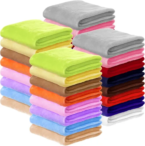 Vista 10 de Kinlop 16 mantas peludas para bebé, 39 x 27 pulgadas, suaves para niños, acogedora manta ligera y cálida, para primavera y verano, para bebés, niñas