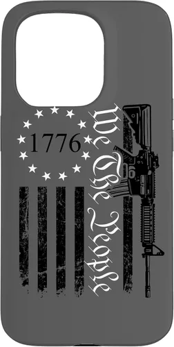 Vista 14 de iPhone 16 We The People - Funda patriótica con la bandera de Estados Unidos AR15 Pro Guns