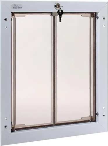 Vista 5 de Plexidor Performance - Puertas para mascotas con cerradura y llave, eficiencia energética, dos paneles, color blanco