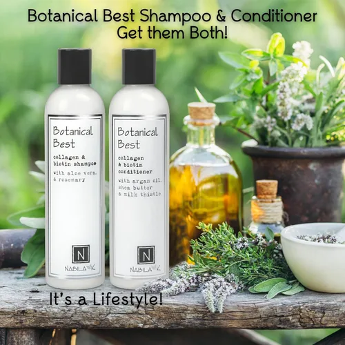 Vista 7 de Nabila K Champú de colágeno y biotina, 2.4 onzas - Botanical Best - Aloe Vera y romero - Limpiador, hidratante, seguro para el color, sin sulfatos