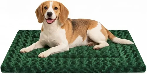 Vista 64 de Tapete de cama para perro, almohadilla reversible para jaula de perro con alfombrilla lavable y espuma suave, cama plana para mascotas para perros