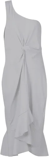 Vista 3 de Vestidos de mujer para invitados de boda, cuello redondo, sin mangas, con tirantes, con abertura, para fiesta, vestido midi con lentejuelas