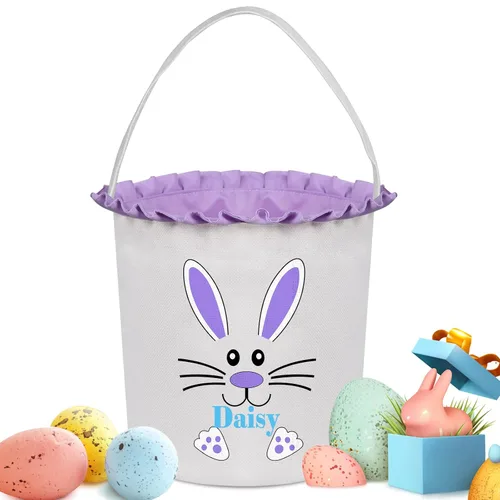 Vista 20 de Cestas de Pascua personalizadas para niños y niñas, cestas de conejo de Pascua personalizadas para niños, cesta de caza de huevos de Pascua, regalos