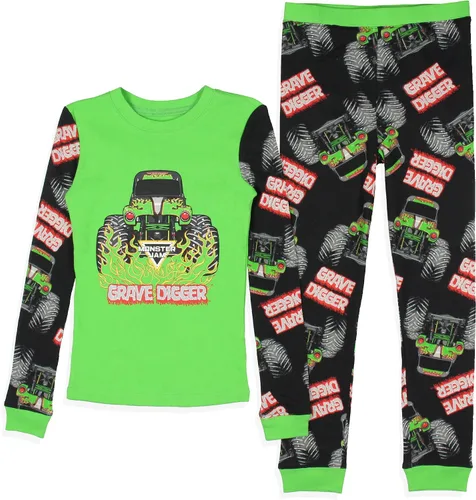 Vista 3 de INTIMO Monster Jam - Conjunto de pijama de manga larga para niño, diseño de camión