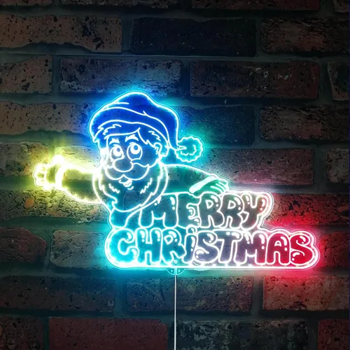Vista 17 de ADVPRO Regalos de árbol de Navidad presenta luces RGB Dynamic Glam LED Sign - Forma de corte a borde - Decoración de pared inteligente 3D