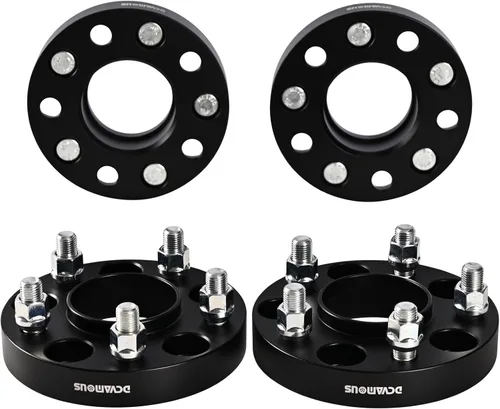 Vista 10 de 4 espaciadores de rueda centrados 5x115 de 1 pulgada con pernos de 0.551 x 0.059 in de orificio del cubo de 2.815 in compatibles con Dodge 5 Lug
