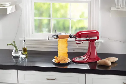 Vista 5 de Accesorio de corte de láminas de verduras KitchenAid con cuchilla para fideos, rojo - KSM2SCA