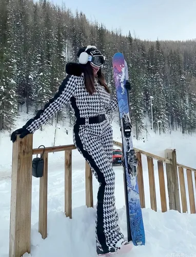 Vista 75 de GSOU SNOW Traje de esquí para mujer, traje de nieve de una pieza, para snowboard, delgado, aislante, impermeable, resistente al viento