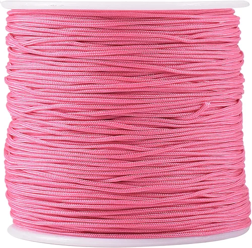 Vista 132 de KONMAY 1 rollo de cuerda de nailon de 150 yardas, trenzado de 0.016 in de nailon Shamballa Macramé/cordón de cuentas, cordón de nudo chino, cuerda