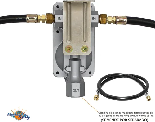 Vista 7 de Flame King (KT12ACR6) - regulador de gas propano LP de dos etapas, con recambio automático