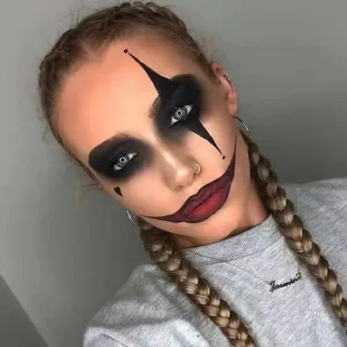 Vista 6 de Mysense Sombra de ojos negra mate sola,Sombra de ojos de polvo fino prensado,Maquillaje de ojo negro de larga duración de alto pigmento para día