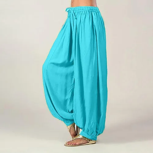 Vista 2 de SERYU Pantalones de mujer casuales sueltos Harem Boho Yoga Pantalones de cintura fruncida Pantalones de chándal con bolsillos