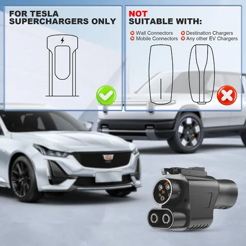 Vista 5 de Adaptador NACS a CCS1, adaptador de cargador rápido NACS máximo de 500 A 1000 V, compatible con supercargadores Tesla para CCS1 EVs, certificado ETL