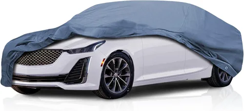 Vista 27 de USCarCover: Funda de coche de 5 capas para Cadillac CT4-V 2020-2026 Sedán 4 puertas, cobertura completa, ajuste semi personalizado, protección