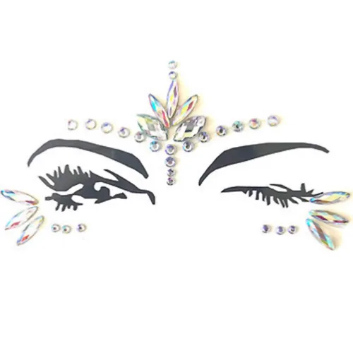 Vista 11 de Neva Nude Americana Crystal Jewel - Adhesivo de cristal para la cara, gemas para carnavales, Halloween, festivales, raves y fiestas, adhesivo