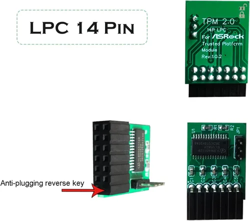 Vista 3 de Profesional TPM2.0 Módulo de seguridad LPC 14 Pin como tarjeta de placas base bastidor de roca para como roca TPM2-SLI-S-SPI plataforma pieza