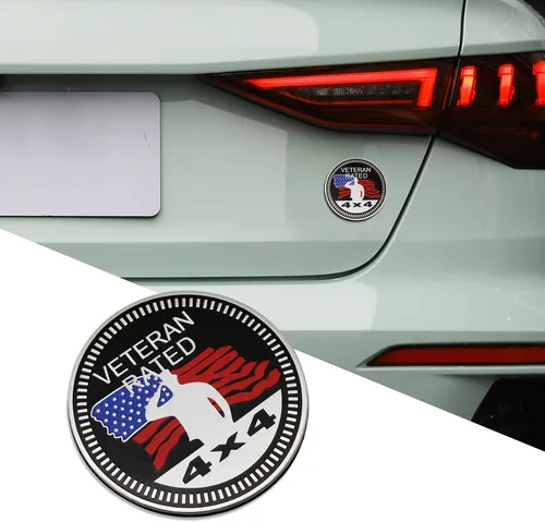 Vista 16 de Insignias de metal 3D para automóvil, emblema de cerveza de 4 x 4, insignia redonda de decoración exterior automotriz para automóviles, camiones