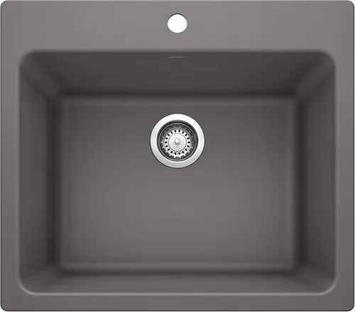 Vista 7 de BLANCO 401920 Liven Lavabo de lavandería, 25 pulgadas de largo x 22 pulgadas de ancho x 12 pulgadas de profundidad, antracita