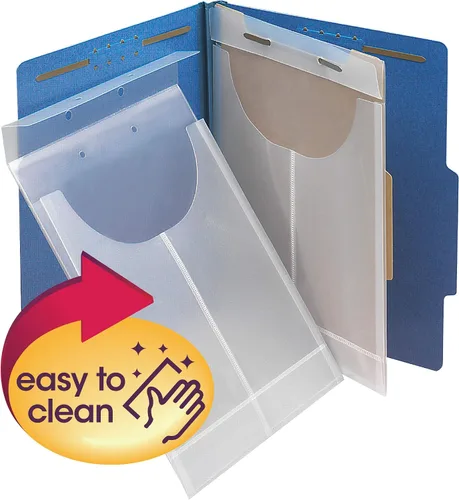 Vista 2 de Smead Poly File Retention Jacket, 3/4" Expansion, Letter/Legal, Clear, 24 per Box (68191) (Pack of 10)