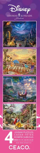 Vista 10 de Ceaco - 4 en 1 Multipaquete - Disney - Thomas Kinkade - (4) Rompecabezas de 500 piezas Thomas Kinkade Disney Art, Made in USA, Recycled Board
