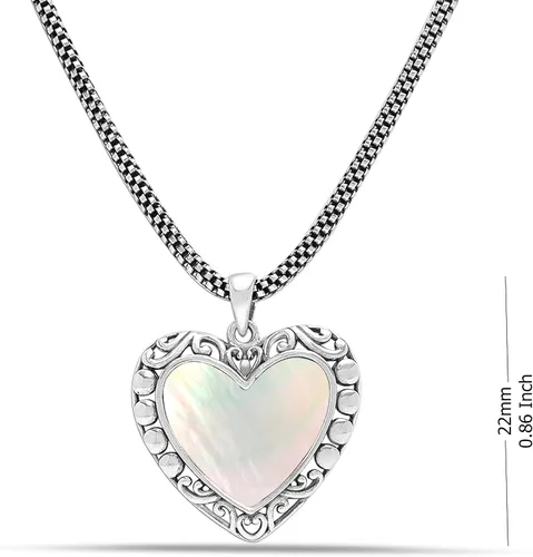 Vista 3 de LeCalla Collar de corazón de plata de ley 925 con dije de corazón infinito ligero para mujeres, adolescentes, esposa, mamá, regalo de cumpleaños