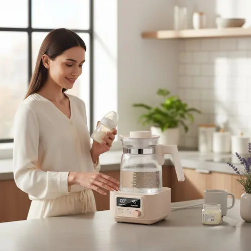 Vista 8 de Babysmooth Smart Kettle Pro - Hervidor eléctrico de vidrio, 1.3L, LED digital con control de temperatura de 40-100°C, función de mantenimiento