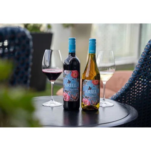 Vista 7 de Ariel NA Vino sin alcohol Cabernet Sauvignon + Chardonnay blanco Total 12 botellas