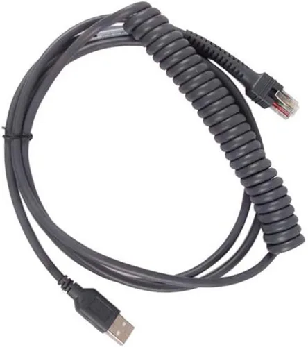 Vista 5 de PARTSHE Paquete de 2 cables USB LS2208 para Motorola Symbol LS2208AP LS1203 LS4208 LS4278, cable USB en espiral de 9 pies tipo A a RJ48
