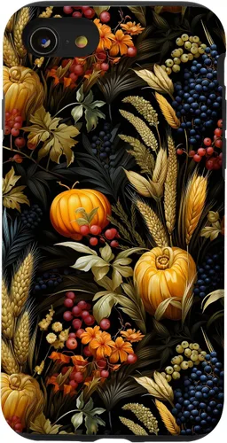 Vista 17 de iPhone 12 mini otoño hojas caídas calabaza especia cosecha feliz otoño caso