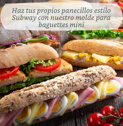 Vista 2 de Sartén para pan de baguette, sartén antiadherente de silicona de grado alimenticio, bandeja para hornear pan francés perforado de 4 cavidades
