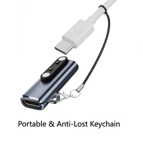 Vista 4 de Cargador universal para reloj inteligente, magnético, USB tipo C a paso de 0.30 in, adaptador de 2 pines, cable de carga de repuesto compatible
