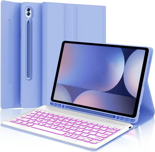 Vista 14 de Funda para teclado para Samsung Galaxy Tab S6 Lite de 10.4 pulgadas 2024 2022/2020 SM-P610/P613/P615/P619, funda para teclado Bluetooth inalámbrico