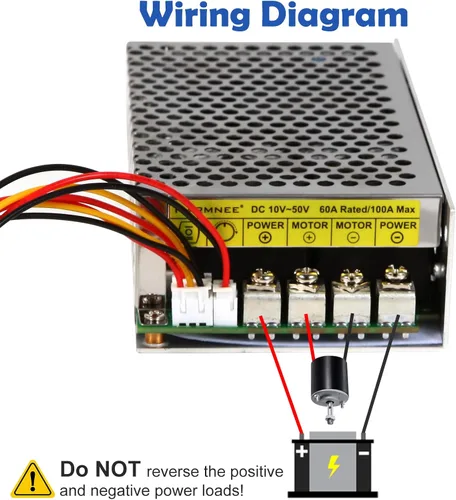 Vista 6 de Controlador de Velocidad de Motor DC PWM de Grado Industrial, DC 10V-50V / Nominal 60A / Máx 100A Controlador de Motor de Escobillas DC de Grado