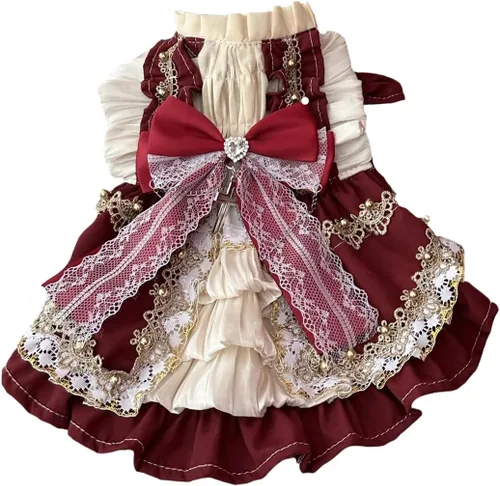 Vista 27 de Moda Vestido de Princesa de Encaje para Perro Cachorro Dulce para Perro EXTRAL Pequeño y Pequeño A-Negro XX-Pequeño