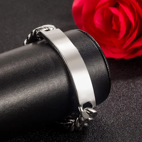 Vista 8 de Pulsera de plata de ley 925 maciza de eslabones cubanos de Miami para hombre, de 0.47 pulgadas, rectangular, 7, 7.5, 8, 8.5, 9, 9.5, 10 pulgadas