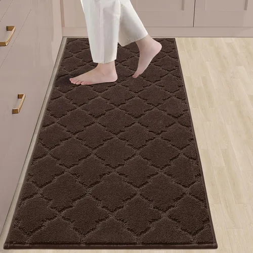 Vista 54 de COSY HOMEER Alfombras suaves de cocina [2 piezas] para el frente del fregadero súper absorbentes, tapetes y tapetes de cocina de 20 x 30 pulgadas/20