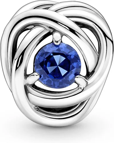Vista 2 de PANDORA Dije de plata de ley con gritos azules de princesa, cristal