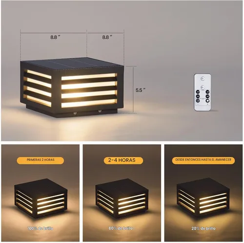 Vista 8 de MVBT Luces solares del poste de 8.78", luces de columna al aire libre