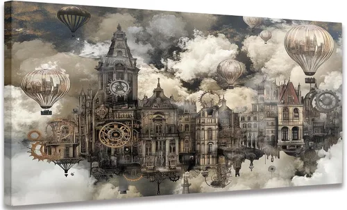 Vista 13 de Arte de pared mecánico floral para mujer, arte de pared de metal steampunk, retrato de diosa de diosa, impresión en lienzo vintage, escultura