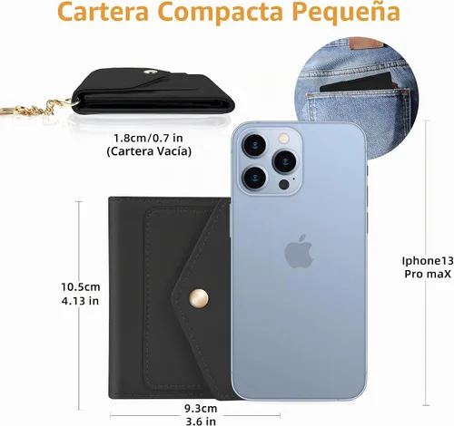 Vista 2 de Gostwo Billetera para Mujer con Bloqueo RFID Carteras Pequeñas para Mujer Tarjetero de Tarjetas de Crédito Carteras Triple Pliegue para Damas
