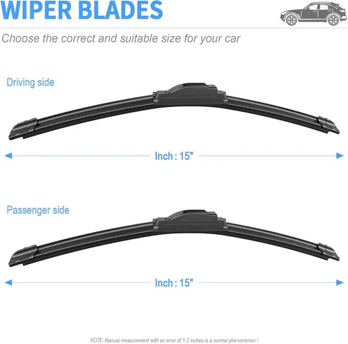 Vista 5 de Gavimnal® 15"+15" Limpiaparabrisas de silicona de repuesto para 2007 2008 2009 2010 2011 2012 2013 2014 2015 2016 2017 Jeep Wrangler/2018 Wrangler