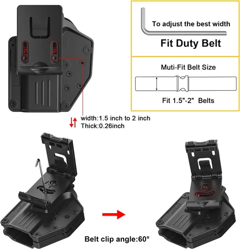 Vista 2 de Funda universal para Taurus Tx22 (clip para cinturón)