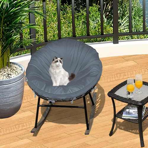 Vista 6 de Funda de cojín Papasan impermeable solamente, (para fundas de cojín de silla Papasan de 47 a 55 pulgadas) diseño de cremallera gris para un fácil